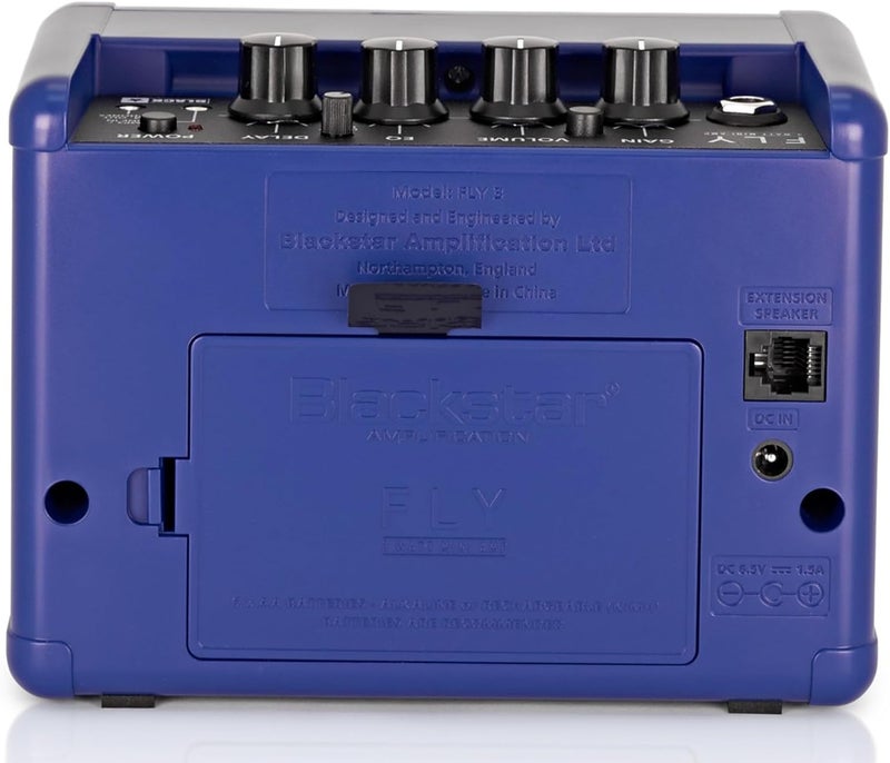Blackstar Fly 3 Mini Amp - Royal Blue Bundle with Instrument Cable, Picks, and Austin Bazaar Polishing Cloth - Image 4